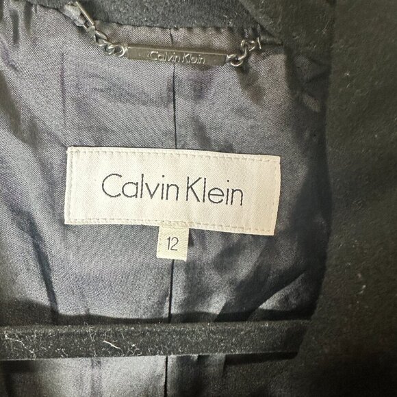 CALVIN KLEIN Wool Blend Toggle Clasp Coat Jacket Size 12 - Picture 4 of 10